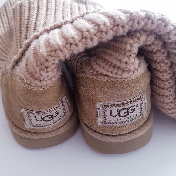 UGG Tan Cable Knit Tall Boots - Picture 10 of 16